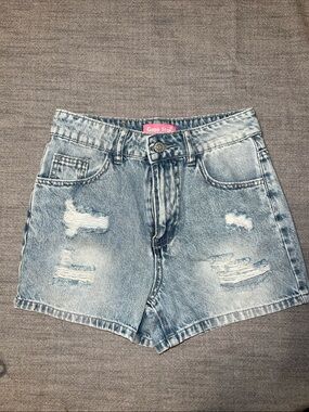 GOGO STAR Girls' Light Blue Distressed Denim Shorts